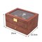 20-Slot Wooden Watches Storage Box Jewelry Organizer Case Glass Top with Drawer